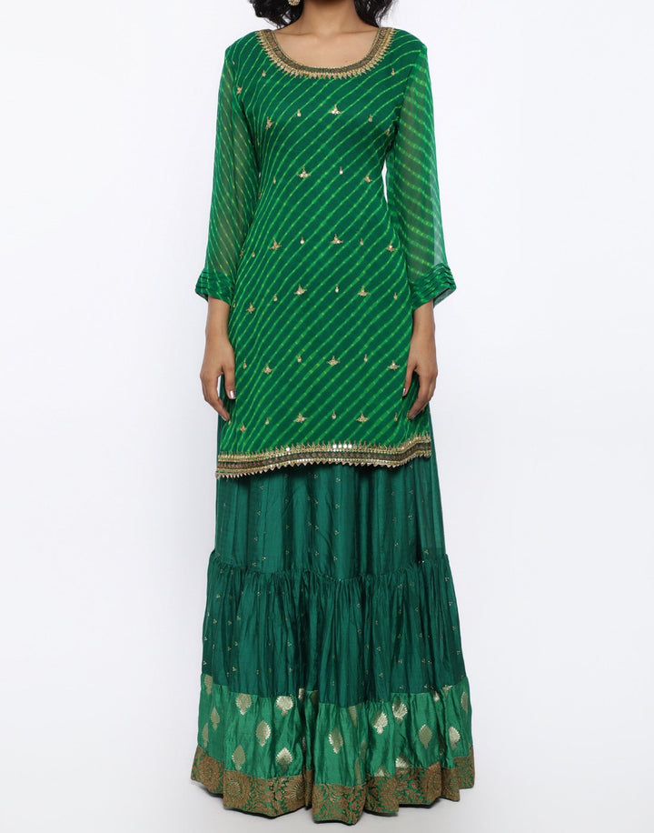 MBZ Meena Bazaar-Red Georgette Stitched Laacha
