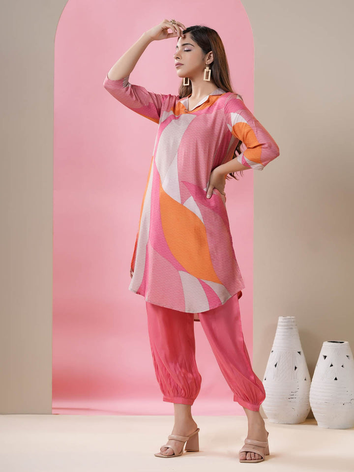 Printed Muslin Kurti With Afgani Pants