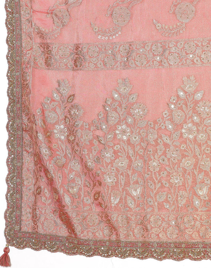 MBZ Meena Bazaar-Beige Banarasi Tissue Saree
