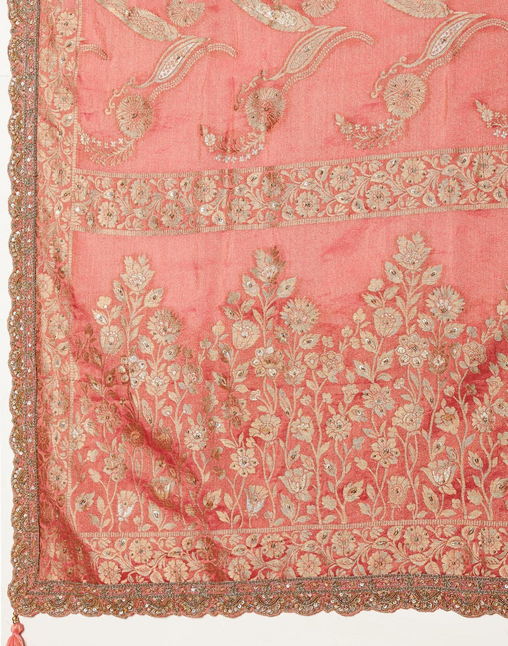 MBZ Meena Bazaar-Beige Banarasi Tissue Saree