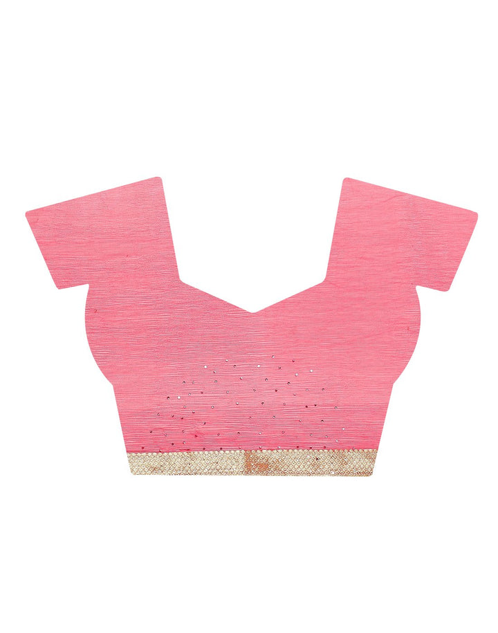MBZ Meena Bazaar-Hot Pink Art Chiffon Saree