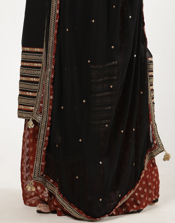 MBZ Meena Bazaar-Beautiful Navy Blue Georgette Salwaar Kameez Stitched Suit