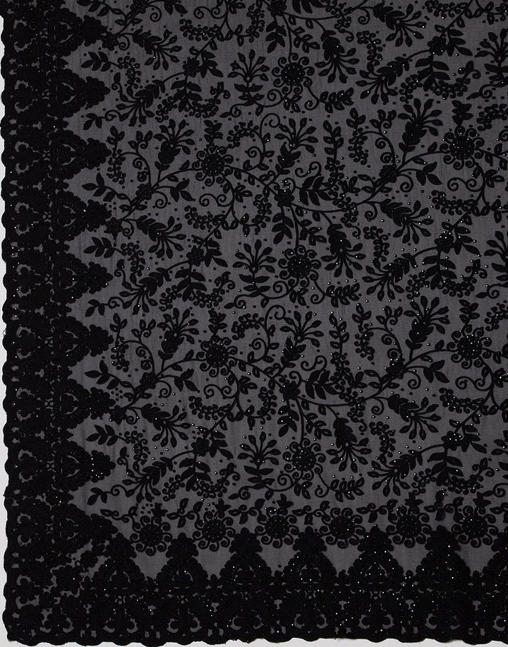 MBZ Meena Bazaar-Black Art Georgette Saree