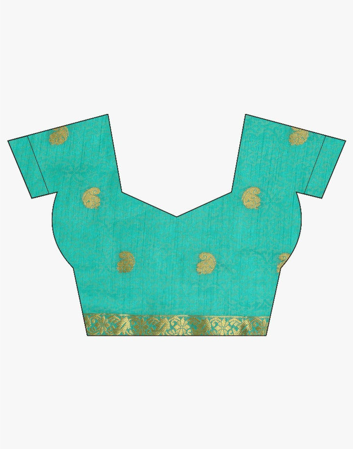 MBZ Meena Bazaar-Green Art Handloom Saree