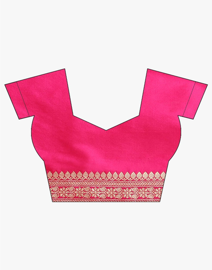 MBZ Meena Bazaar-Red Banarasi Art Handloom Saree