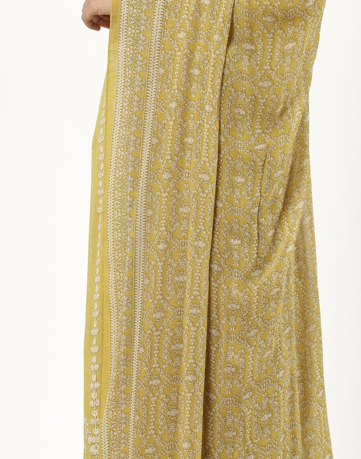 MBZ Meena Bazaar-Mustard Digital Printed Crepe Salwaar Kameez Stitched Suit