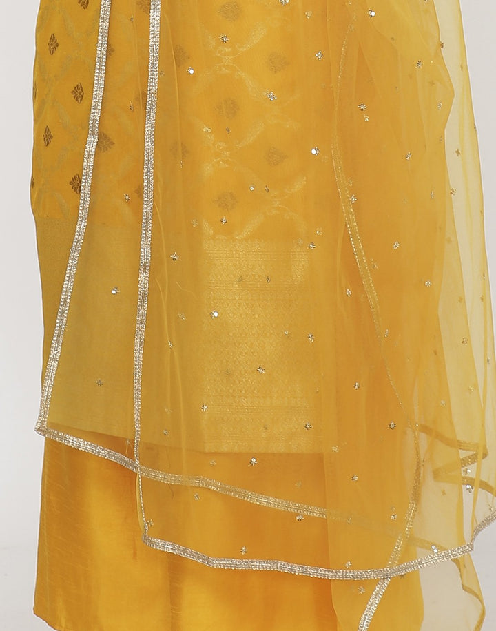 MBZ Meena Bazaar-Orange Art Handloom Salwar Kameez
