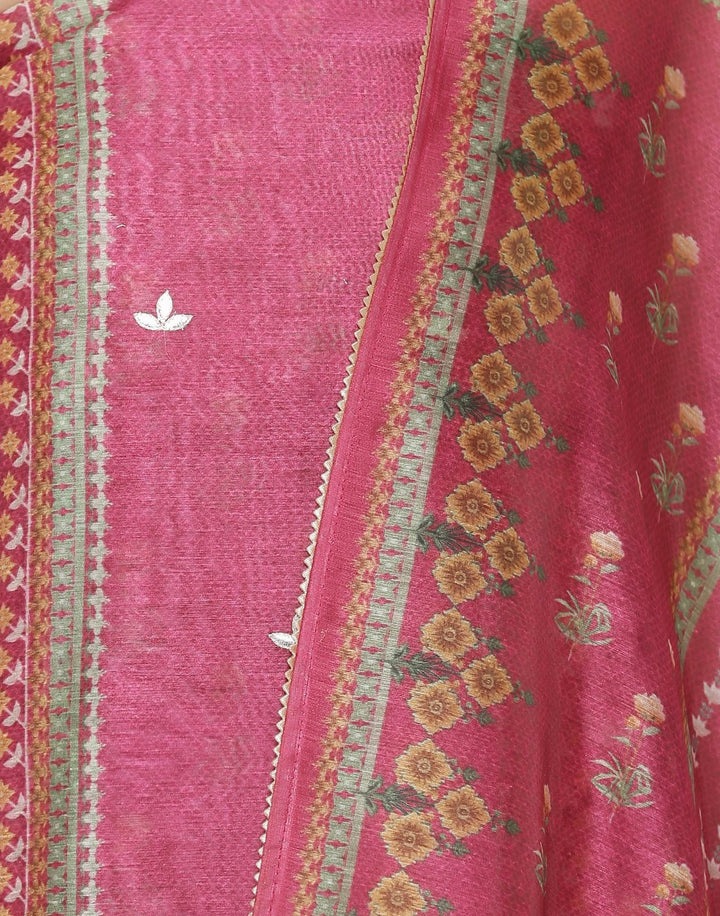 MBZ Meena Bazaar-Chanderi Suit Set with Chanderi Printed Dupatta