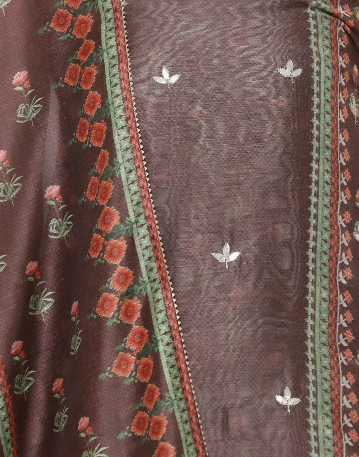 MBZ Meena Bazaar-Chanderi Suit Set with Chanderi Printed Dupatta