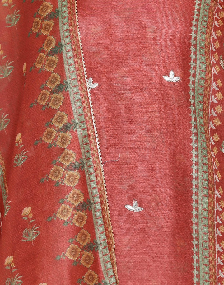 MBZ Meena Bazaar-Chanderi Suit Set with Chanderi Printed Dupatta