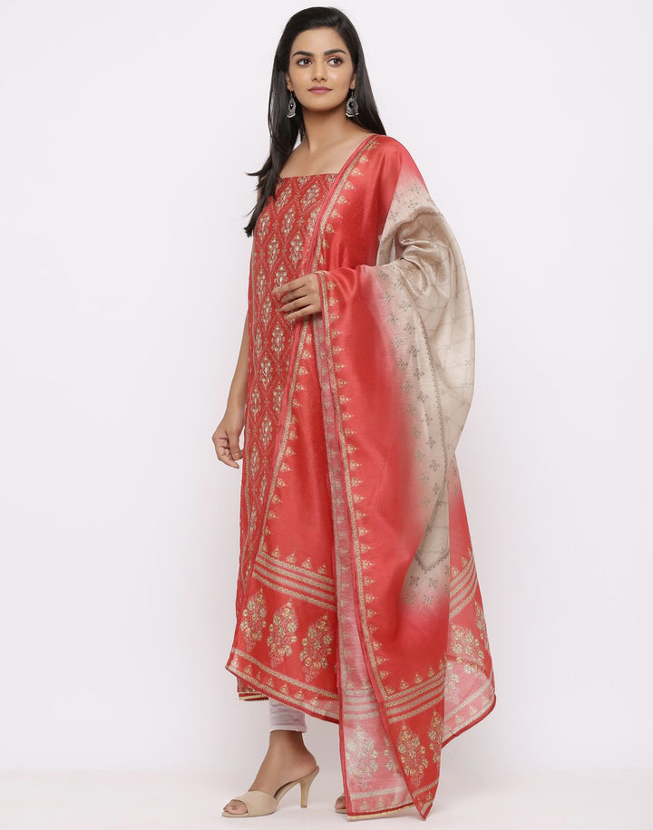 MBZ Meena Bazaar-Embroidered Chanderi Suit Set