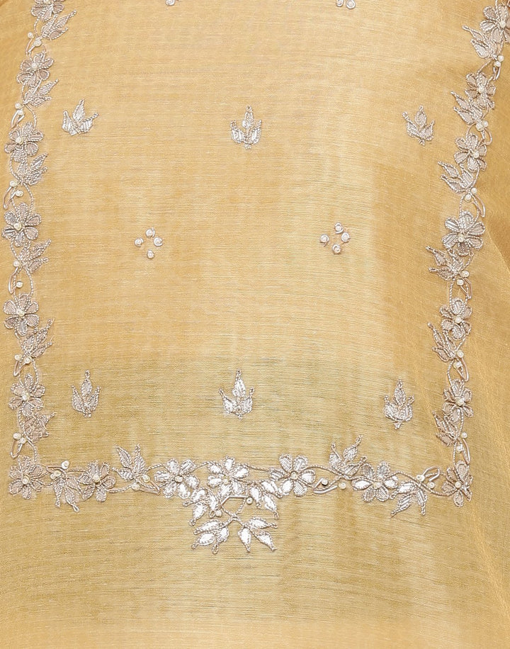 MBZ Meena Bazaar-Embroidered Chanderi Suit Set With Printed Dupatta