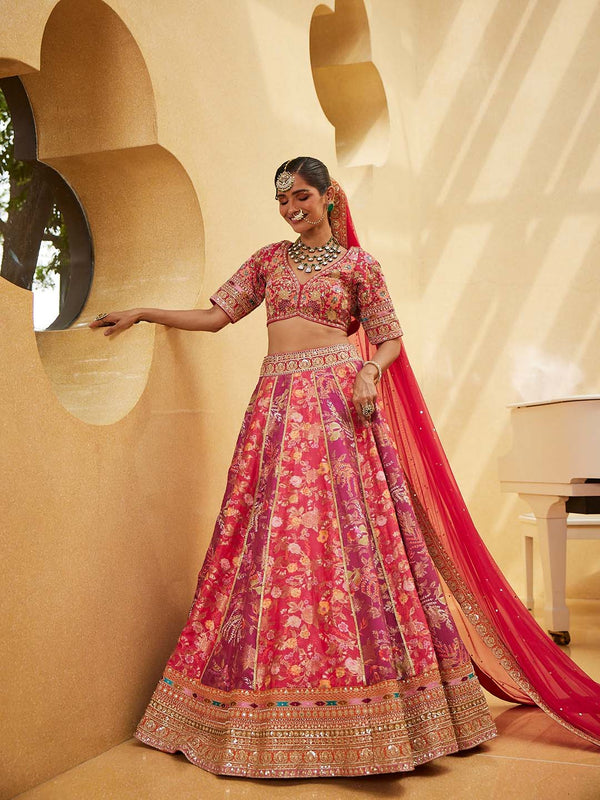 Zari Embroidered Banarasi Choli With Lehenga & Dupatta