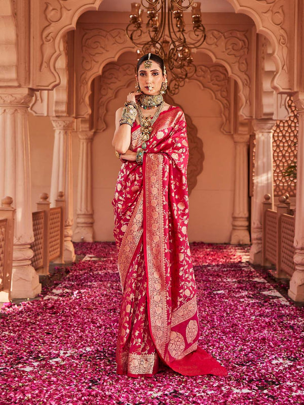 Zari Jaal Woven Banarsi Saree