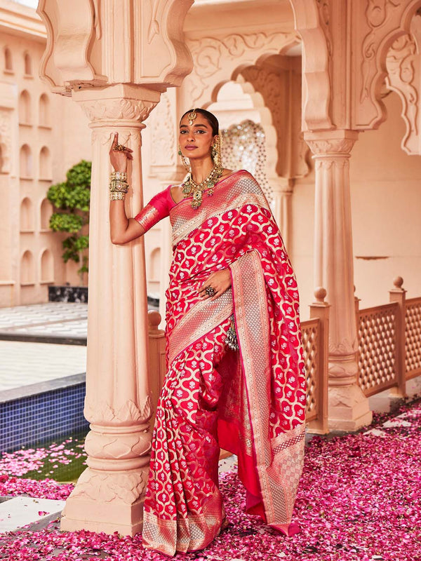 Zari Jaal Woven Banarsi Saree