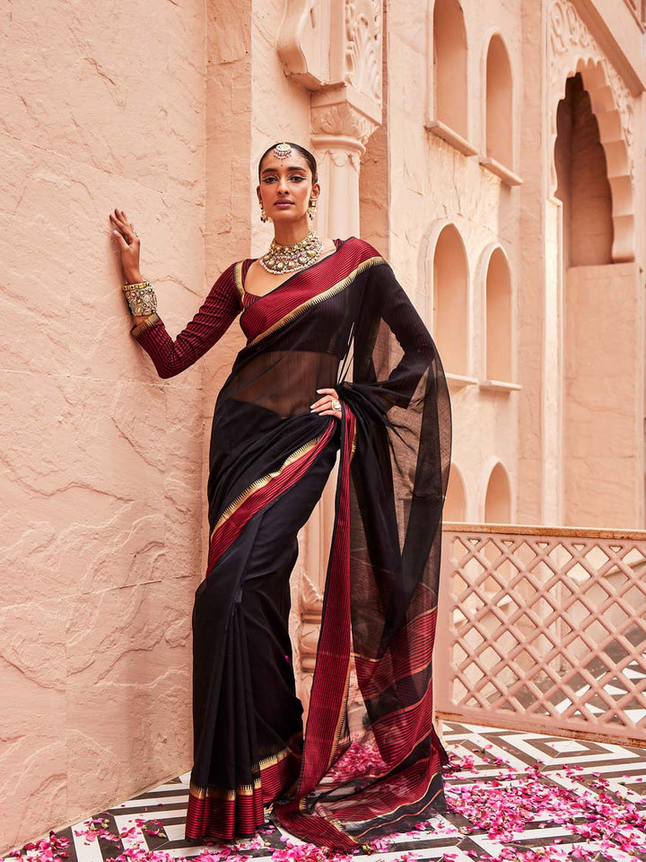 Zari Jaal Woven Cotton Saree