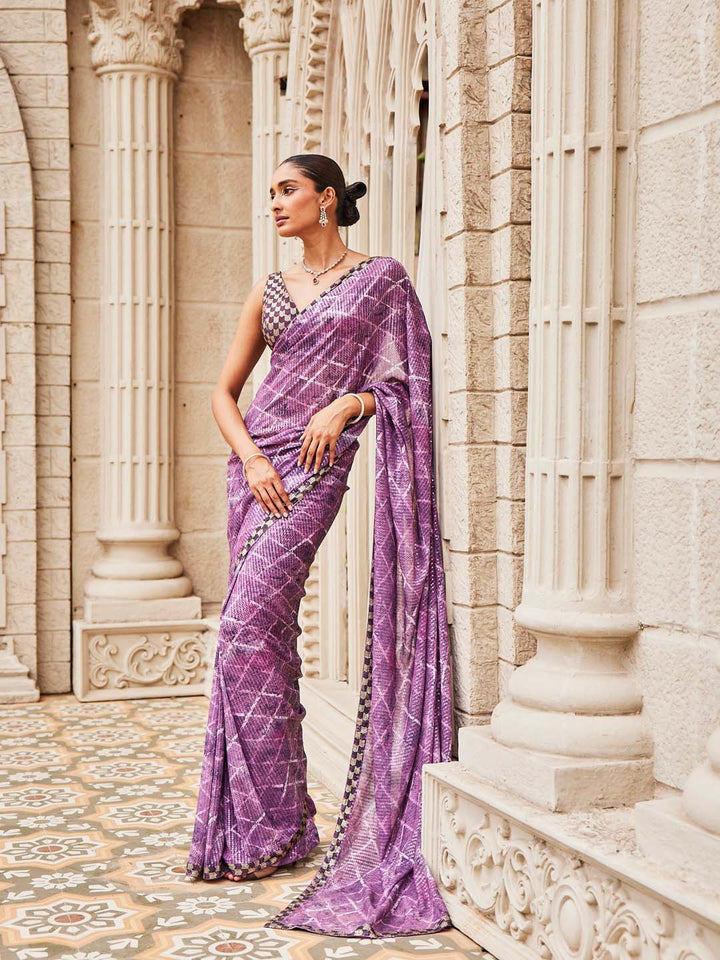 Sequin Embroidered Georgette Saree