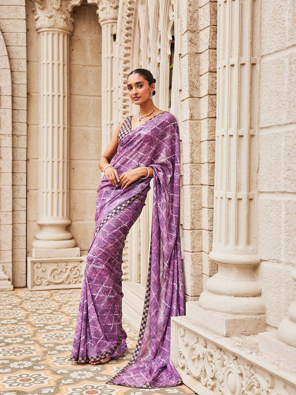 Sequin Embroidered Georgette Saree