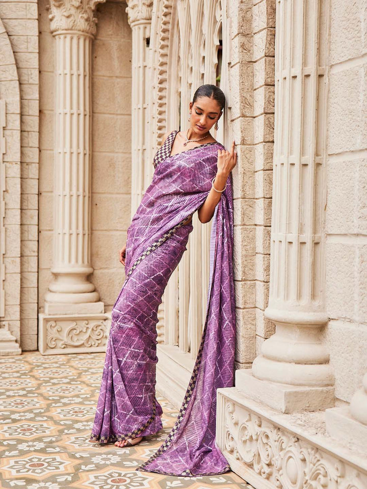 Sequin Embroidered Georgette Saree