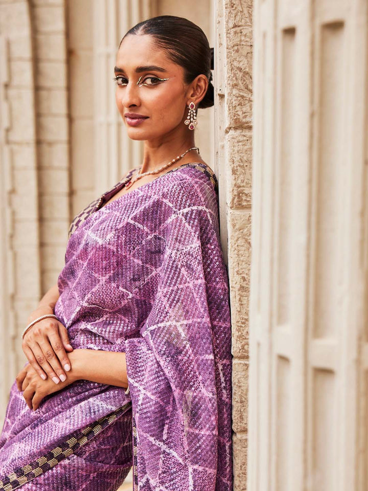 Sequin Embroidered Georgette Saree