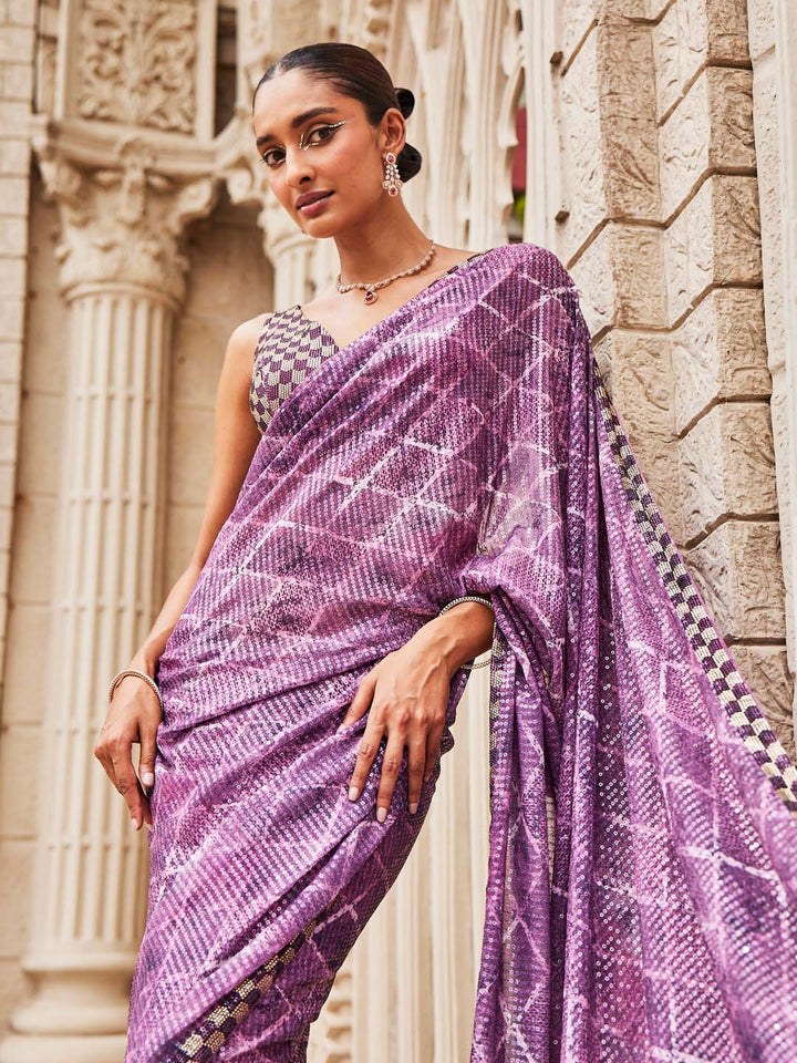 Sequin Embroidered Georgette Saree