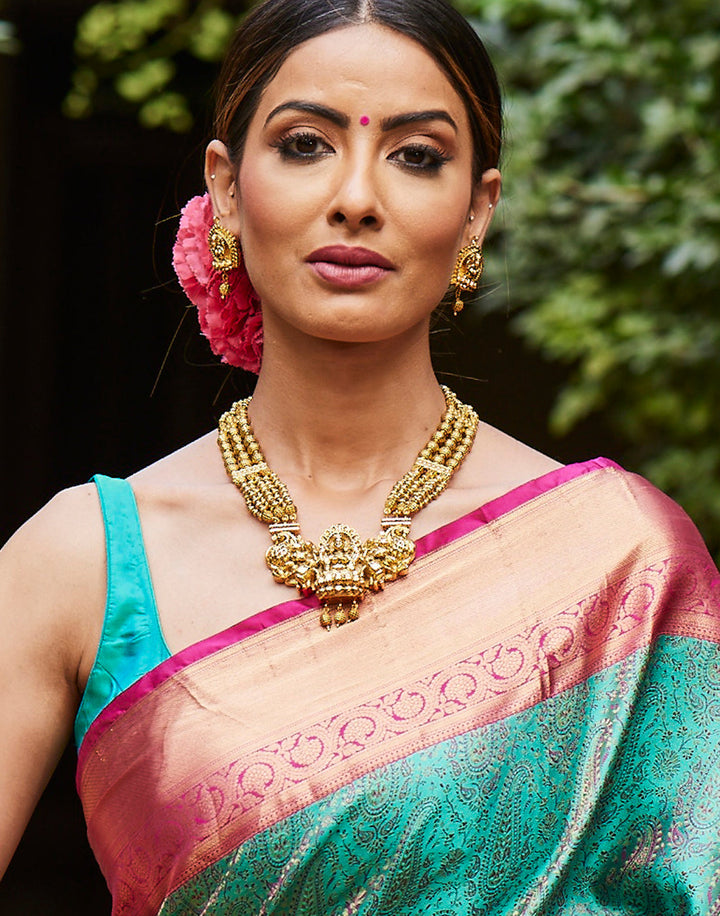 MBZ Meena Bazaar-Imitation Temple Jewellery Set