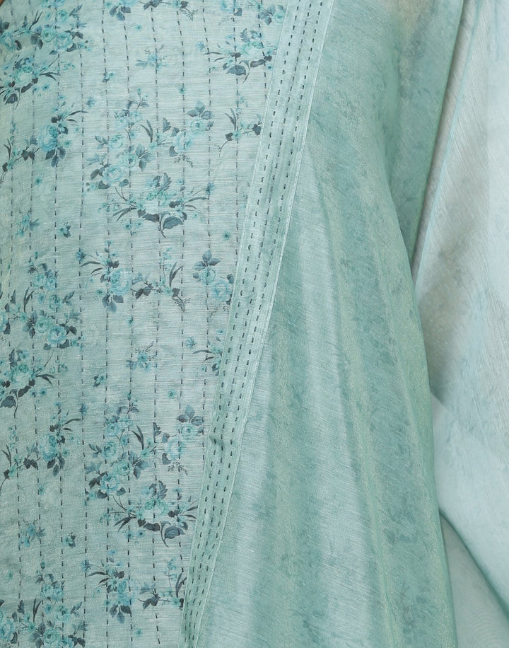 MBZ Meena Bazaar-Kantha Work Cotton Suit Set with Floral Print