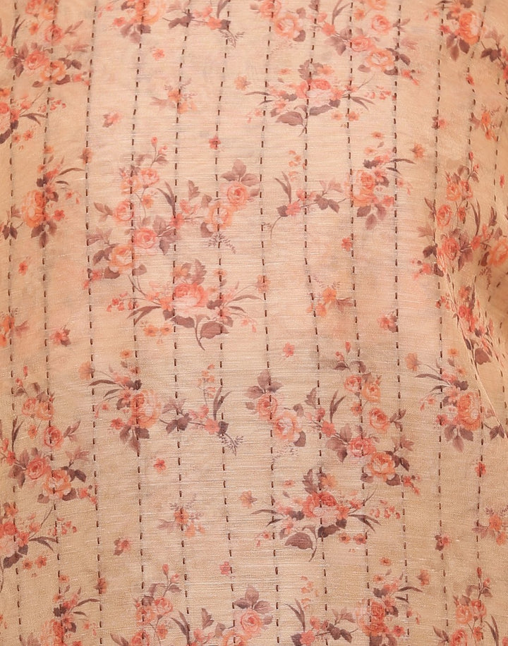 MBZ Meena Bazaar-Kantha Work Cotton Suit Set with Floral Print