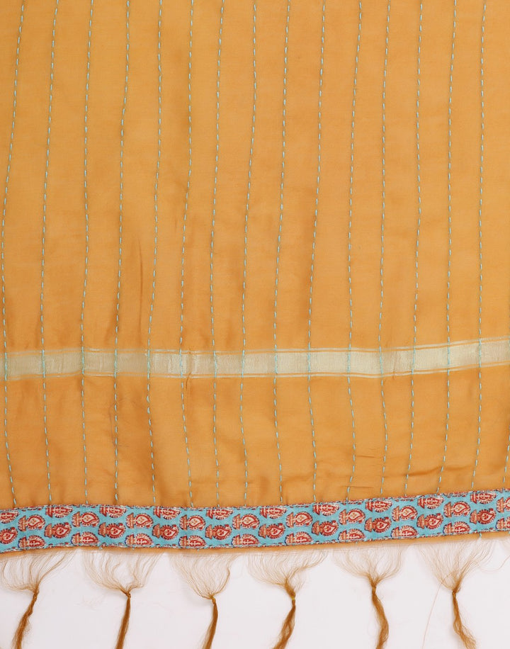 MBZ Meena Bazaar-Art Silk Printed Suit Set with Zari Sequin Work