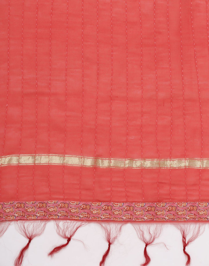 MBZ Meena Bazaar-Art Silk Printed Suit Set with Zari Sequin Work