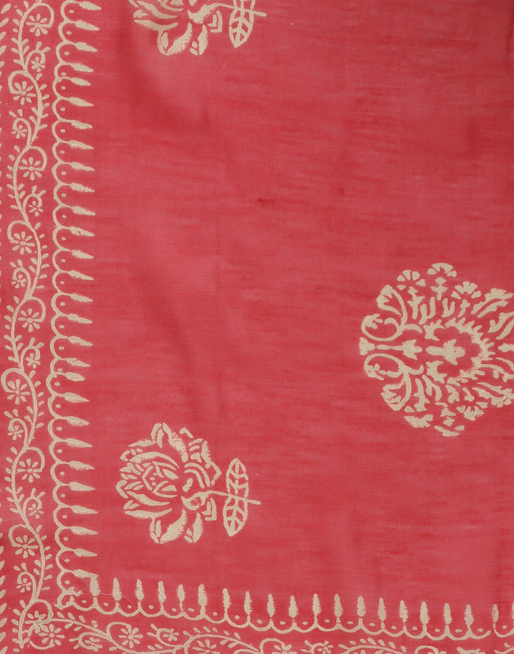 MBZ Meena Bazaar-Printed Art Tussar Suit Set with Chanderi Dupatta