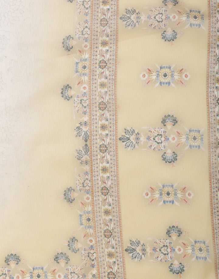 MBZ Meena Bazaar-Embroidered Chanderi Suit Set with Printed Dupatta