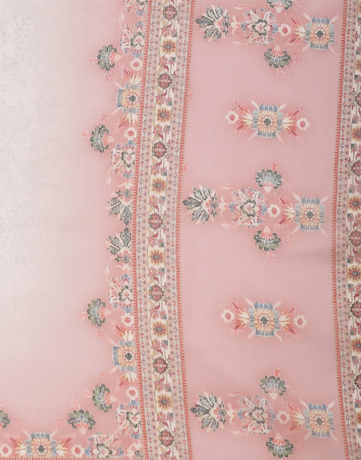 MBZ Meena Bazaar-Embroidered Chanderi Suit Set with Printed Dupatta