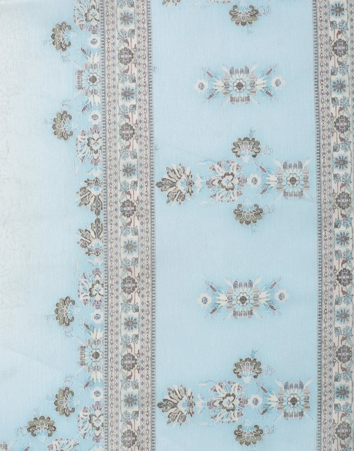 MBZ Meena Bazaar-Embroidered Chanderi Suit Set with Printed Dupatta