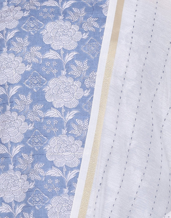MBZ Meena Bazaar-Jaquard Printed Suit Set with Chanderi Dupatta