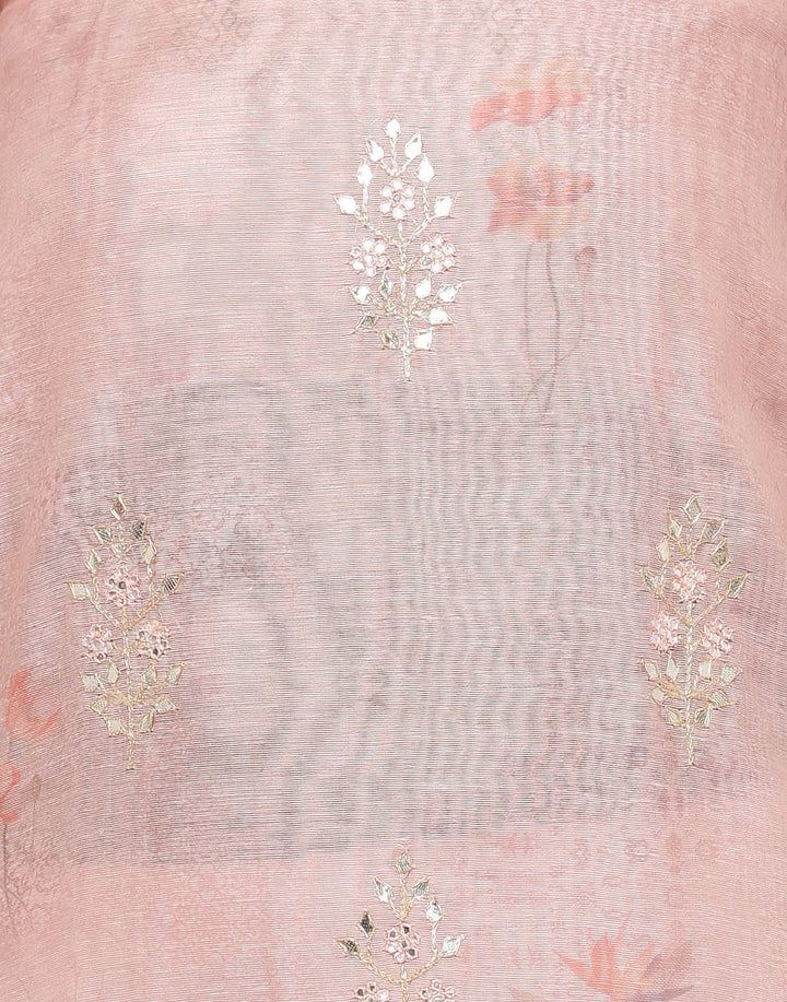 MBZ Meena Bazaar-Chanderi Printed Suit Set with Gota Work