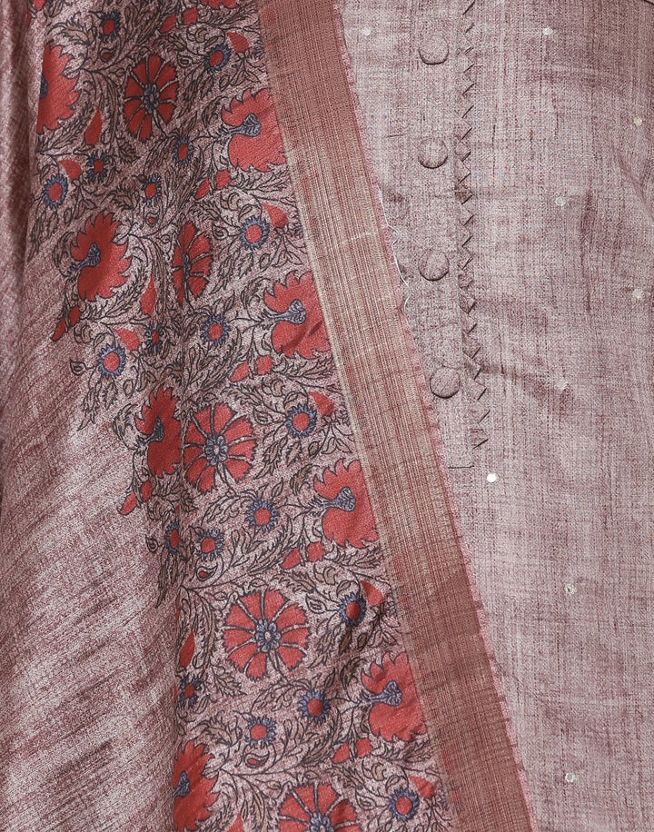 MBZ Meena Bazaar-Art Silk Suit Set with Printed Dupatta