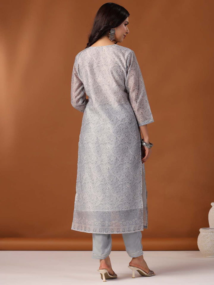 Printed Cotton Kurta With Pants & Dupatta