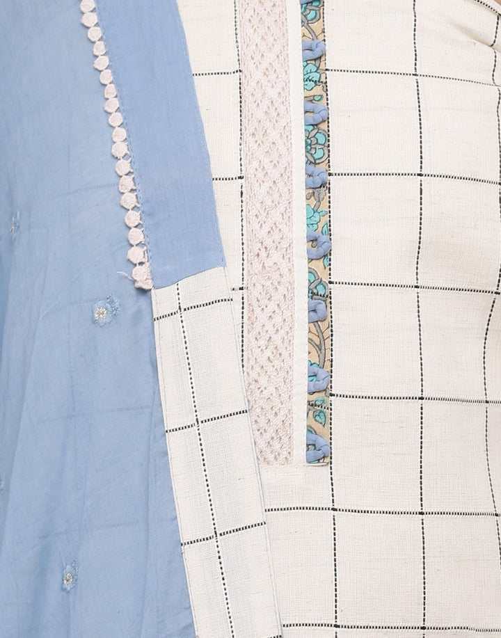 MBZ Meena Bazaar-Handloom Cotton Suit Set with Embroidered Dupatta