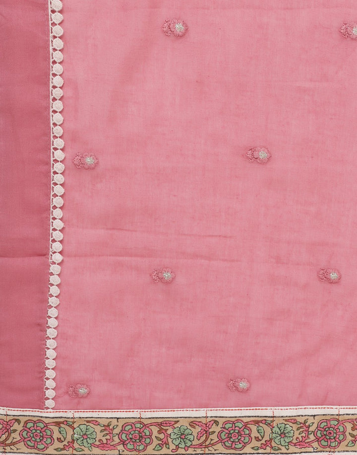 MBZ Meena Bazaar-Handloom Cotton Suit Set with Embroidered Dupatta
